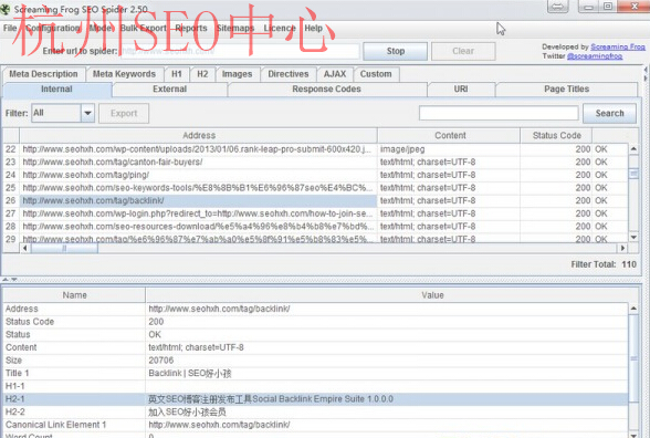 Screaming Frog SEO Spider_站内优化分析工具